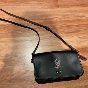 Disney x Coach Black Crossbody - Mickey Embossed